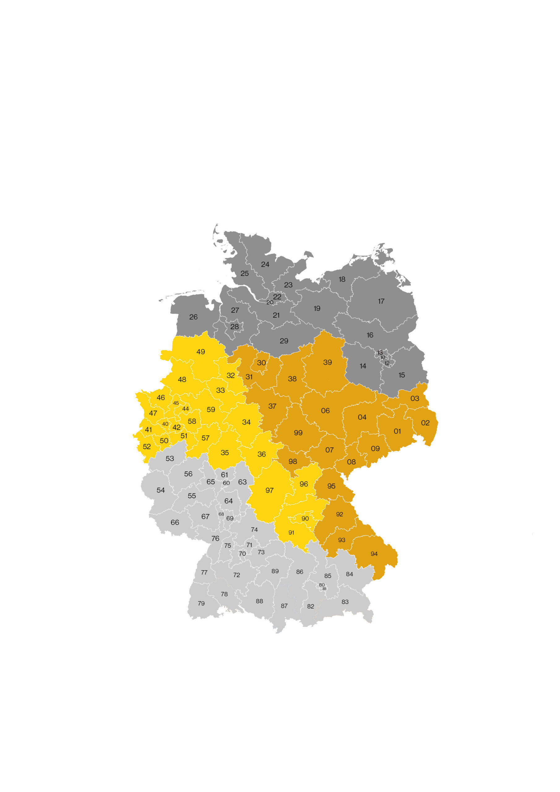 Übersichtskarte, Gebietseinteilung, Außendienst